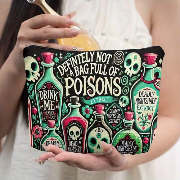 Definitely Not A Bag Full of Poisons Makeup Bag, Witchy Gifts for Women NEW - Picture 2 of 6
